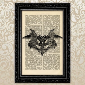 Rorschach blot image test print psychology art Rorschach ink Sign Book Art Print Dictionary Page Book Art Poster psychology (48-CARD N1)