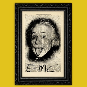 Albert Einstein Portrait Art Print Famous Physics Mathematics Relativity Print Gift Wall Decor Poster Dictionary Art (21)