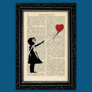 Impression d'art ballon coeur Banksy, pochoirs street art Banksy, livre d'art, impression de chambre, cadeau, décoration murale, affiche, dictionnaire, impression d'art (9-Nº14)