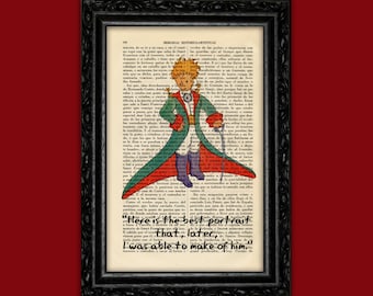 The Little Prince Book Art Print Le Petit Prince baby shower gif Nursery wall decor Dictionary Art for children price art poster (47-Nº16)
