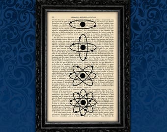 Atom Art Print Book Art Biology Art Particle Art Science Human art Science Medical Art Hospital Decor Science (14- Nº8)