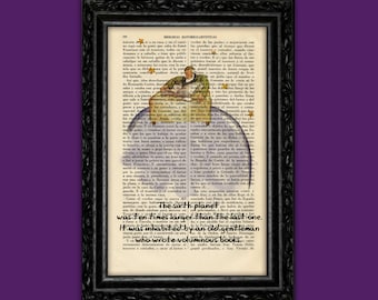 The Little Prince upcycled wall print Le Petit Prince Gift Saint-Exupéry Book Poster Dorm Room Gift Wall Decor Poster Dictionary (47-Nº14)