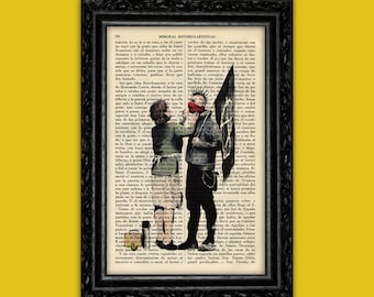 A Punk's Mom Banksy Street Art Book Print Banksy Graffiti Wall Decor Poster Dictionary Poster Book Art Dorm Room Print Gift Wall (9-Nº25)