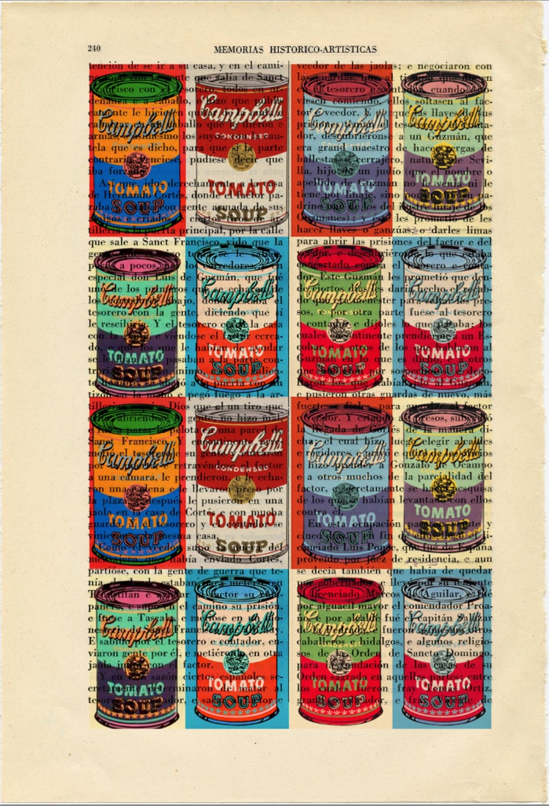 Colorful Tomato Soup Art Print Andy Warhol Campbell Can Soup Etsy