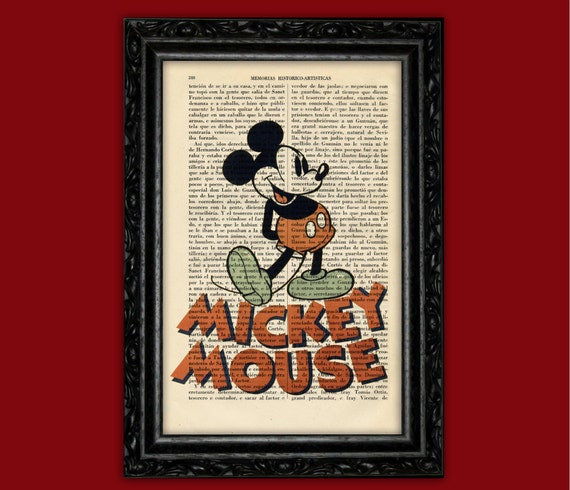 Canvas print Mickey Mouse - Retro Red