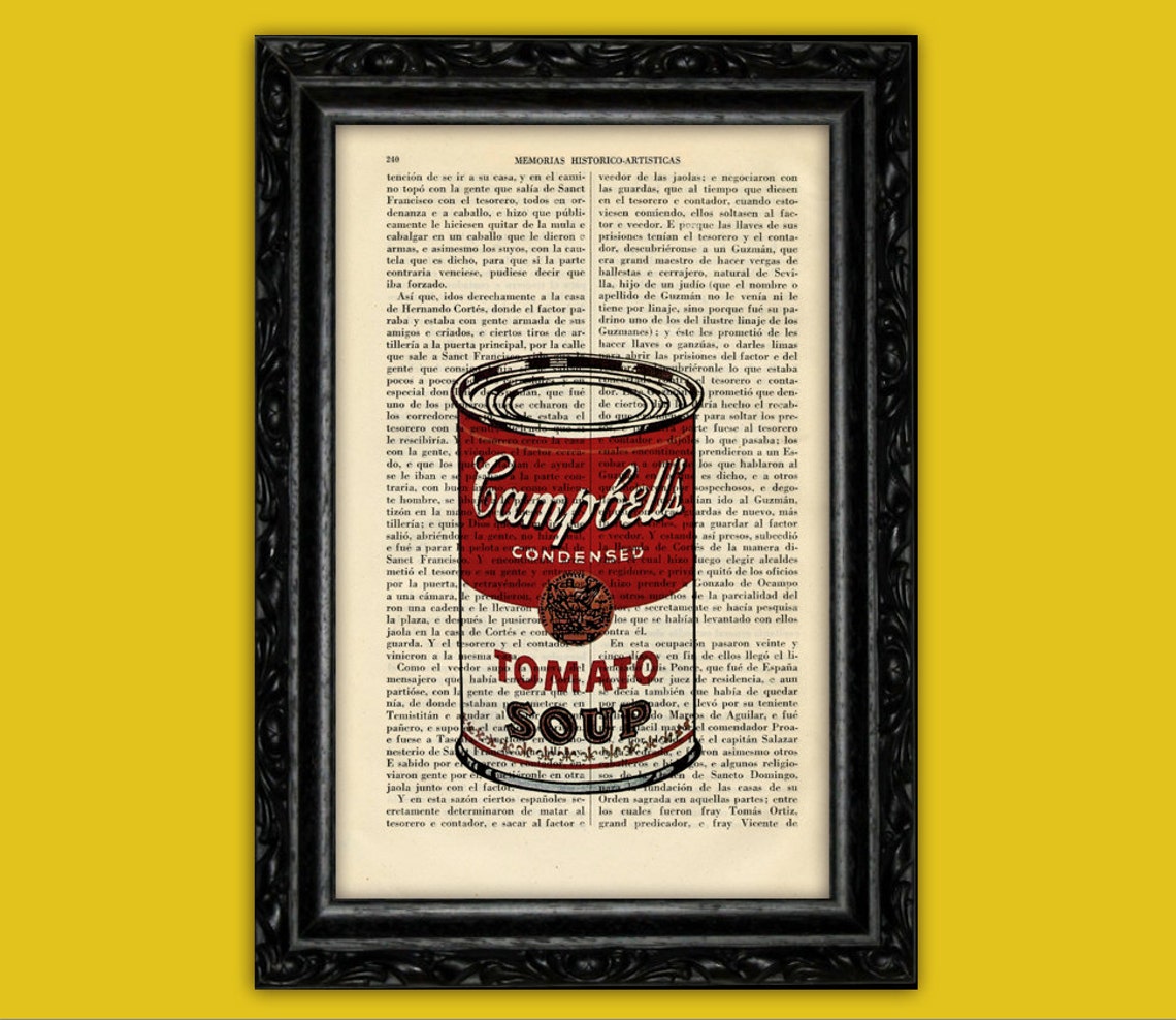Campbell's Tomato Soup Art Print Andy Warhol Can Soup Etsy