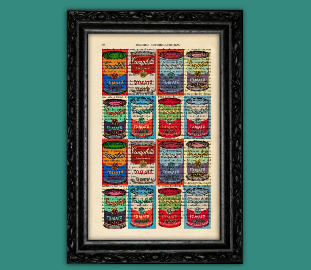 Colorful Tomato Soup Art Print Andy Warhol Campbell Can Soup Book