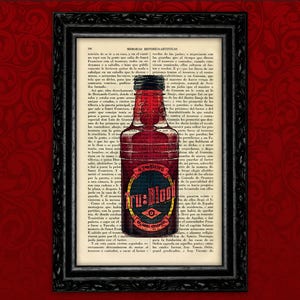 Botella Arte Imprimir vampiro arte serie de TV Arte halloween Regalo Imprimir Presente Decoración Pared Póster Libro Arte Dormitorio Impresión (17- Nº23)