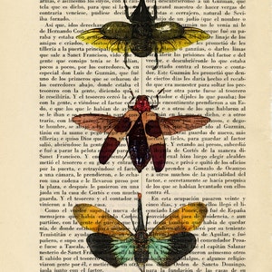 Insects Colorful Art Print Insect Wall Poster Gift Dorm Room Print Gift Print Wall Decor Poster Dictionary Print Animal Art Print 23-Nº6 image 2