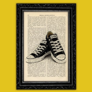 Black Converse All Star Sneakers Poster Dictionary Print Wall Art Hipster Sneakers Book Art pop sneaker Converse Print Poster (57-Nº4)