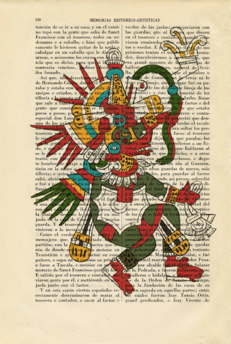 Mayan Kukulcan Art Print Mexican God Traditional Poster Book Art Dorm Room Print Gift Poster Dictionary Antique Book Page Encyclopedia 18 image 2