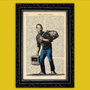 Steve Jobs Banksy Street Art Book Print Banksy Graffiti Wall Decor Poster Dictionary Poster Book Art Dorm Room Print Gift Wall Art (9-Nº29)