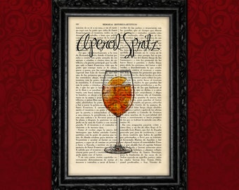 Aperol Spritz Cocktail Drinks Glass Art Print Bar Decor Art Decor Drink Art Birthday Gift Print Decor Poster Book Art Gift Glass (17-Nº28)