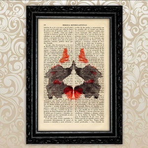 Rorschach Blot Image Test Print Psychology Art Rorschach Ink Symbol Book Art Print Dictionary Page Book Art Wall psychology (48-Card N2)