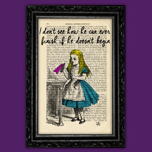 Alice in Wonderland Book Art Print Book Art Bottle Upcycled Poster Dorm Room poster Gift Print Wall Decor Dictionary (Nº26)