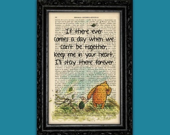 Winnie the Pooh Book page Piglet If There Ever Art Print E H Shepard Art Quotes Original Dorm Room Print Gift Wall Decor (56-Nº13)