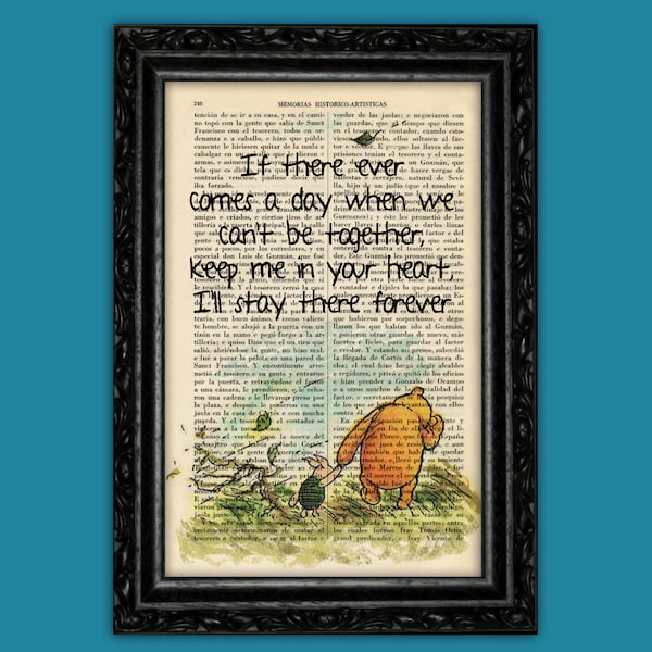 Winnie the Pooh Book page Piglet If There Ever Art Print E H Shepard Art Quotes Original Dorm Room Print Gift Wall Decor (56-Nº13)