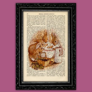 Beatrix Potter Peter Rabbit Rabbit Family Art Print Nursery Art Quotes Original Poster Dorm Room Print Gift Wall Decor Dictionary (10-Nº3)
