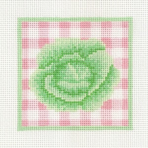 Hand painted needlepoint canvas Lettuce square 3 inches