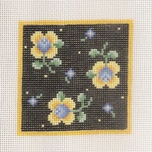 Hand painted needlepoint canvas folk art square #4