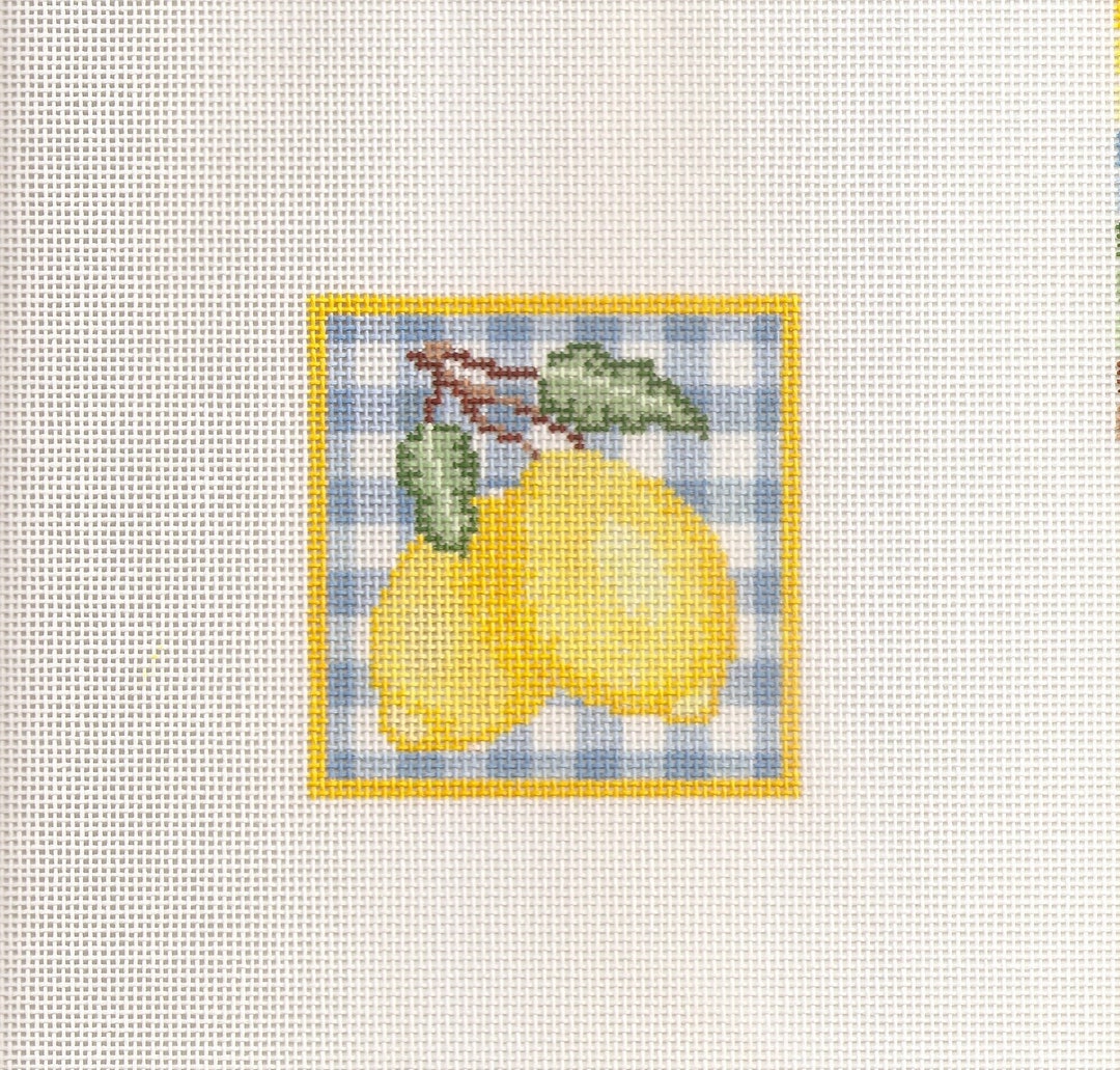 Hand Painted Needlepoint Canvas Lemon Ornament 3 Inches Etsy