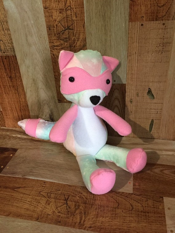 pink raccoon stuffed animal