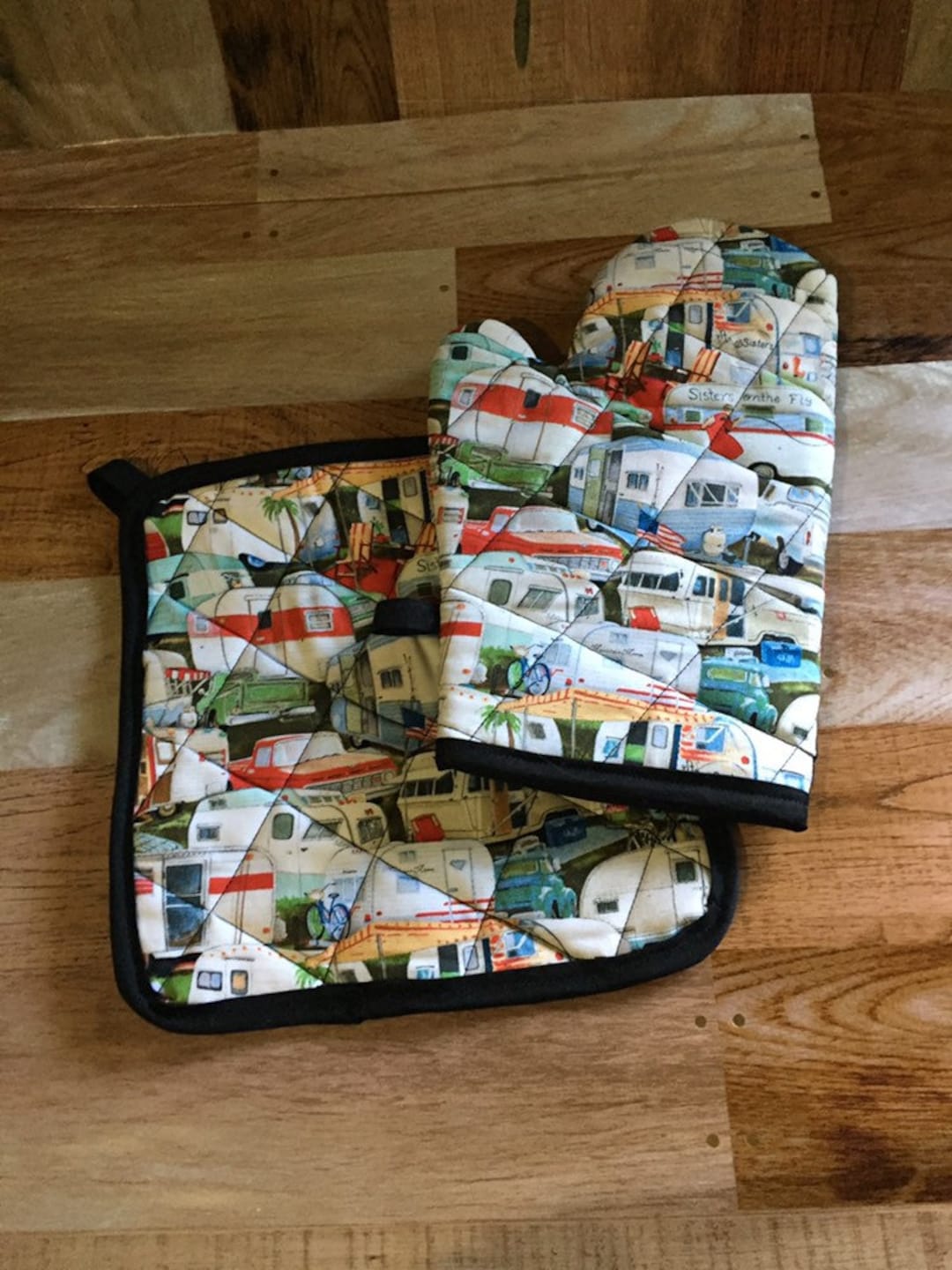 Camping Pot Holder and Oven Mitt Set, Quilted/insulated Etsy