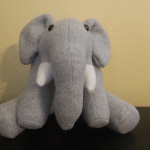 Grey stuffed elephant plushie/nursery decor