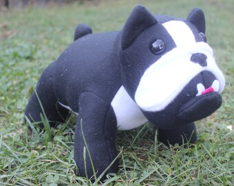 Restored FAO Schwarz French Bulldog Plush Toy Black and  Restored FAO Schwarz Black and White French Bulldog Nostalgic Memories main image 0