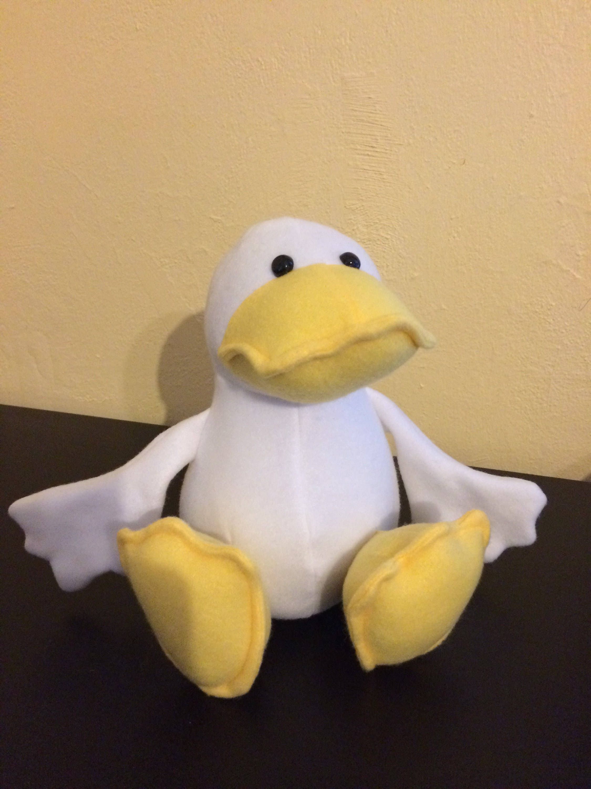 White Stuffed Duck Pekin Duck Toy Etsy