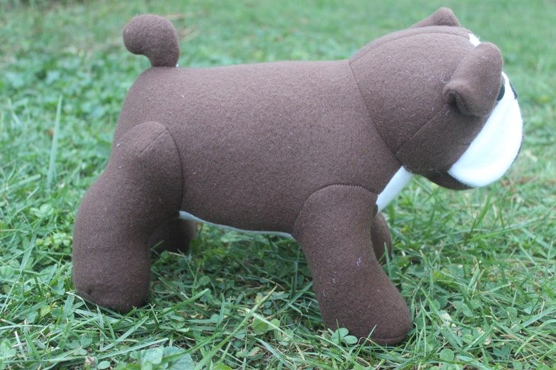 Brown and white stuffed English bulldog/plushie | Etsy