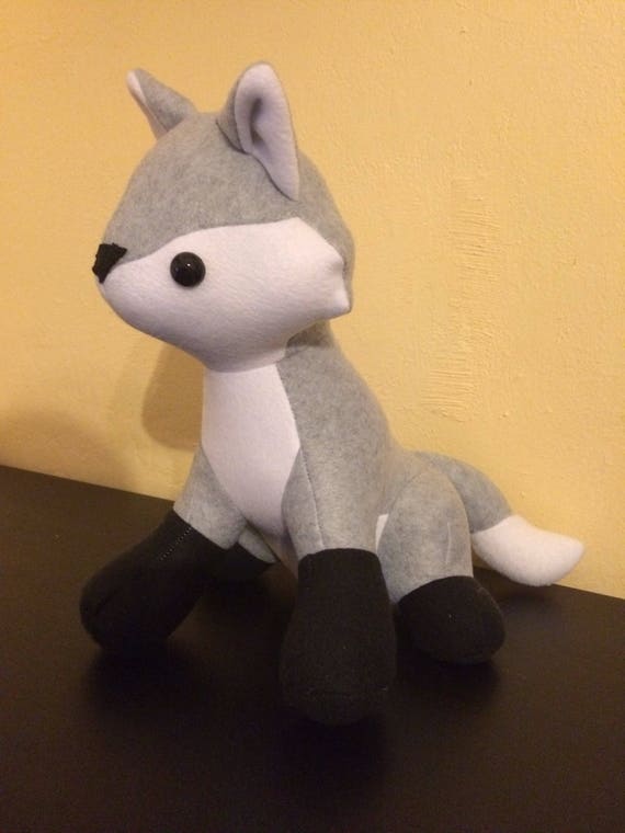 grey fox stuffed animal