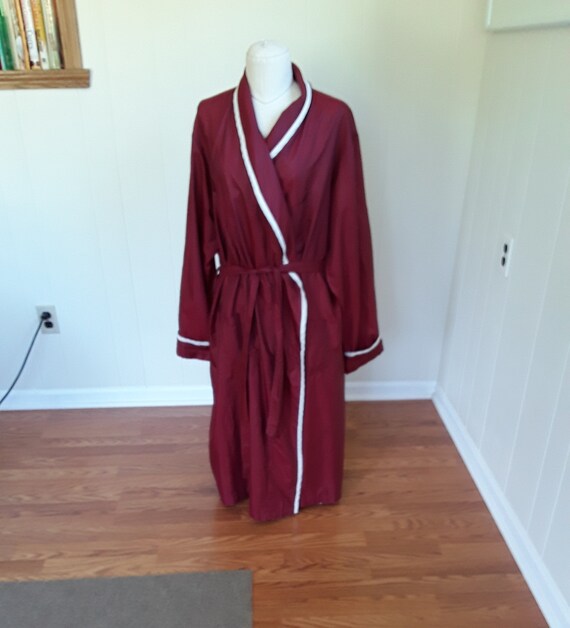 Vintage Men's Robe, Size XL Enro Bath Robe, Burgun