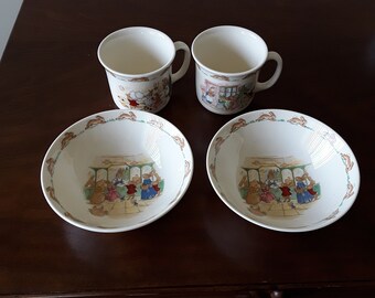 Royal Doulton Bunnykins China Bowls and Mugs, English Fine Bone China for Children