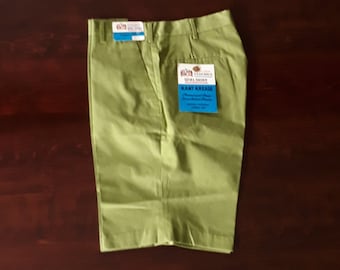 NOS Kids Green Shorts, Classic 1960 High Waisted Shorts, Boys Size 16, Waist 28"