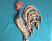 Sexton Metal Wall Art, Hanging Metal Rooster, Retro Kitchen Décor