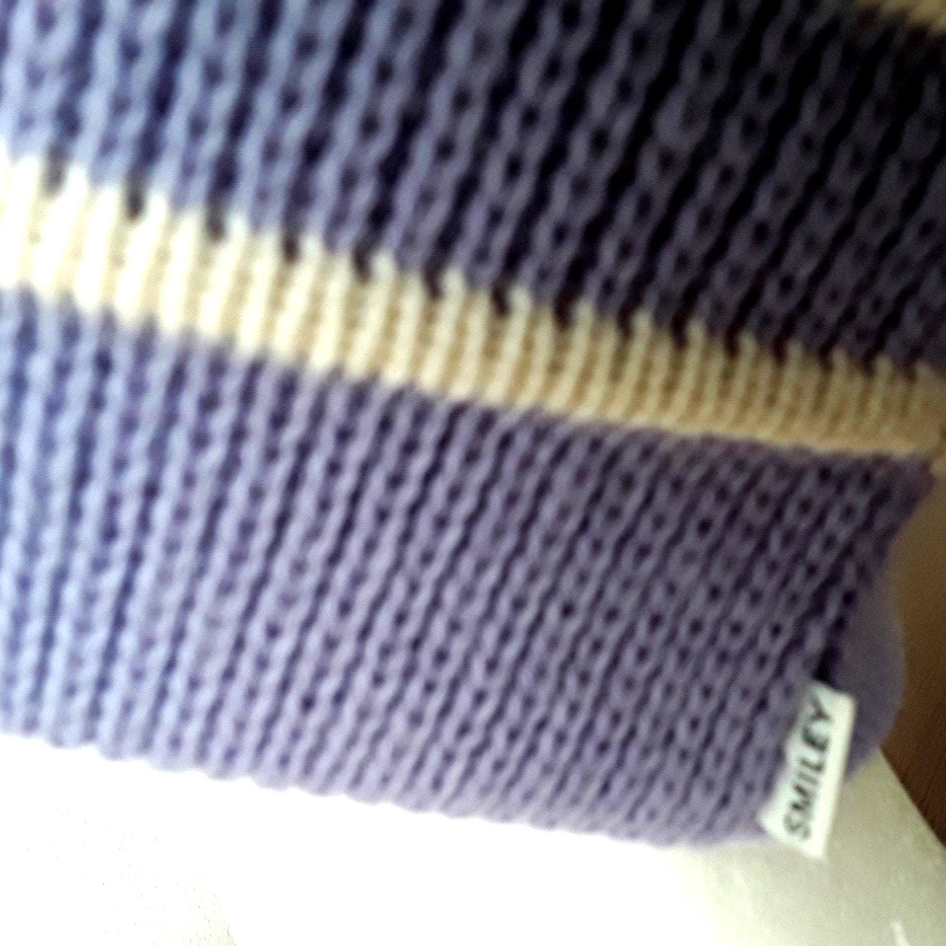 Vintage Smiley - Purple knit wool ear flap ski hat Made in Sparks NV OS Vintage Smiley Ski Hat 100% pure wool | eBay main image 4