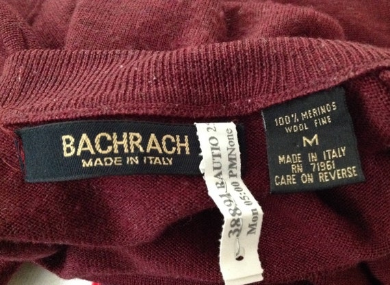 Men s Bachrach Burgundy Mock Turtleneck Merino Wool Pullover