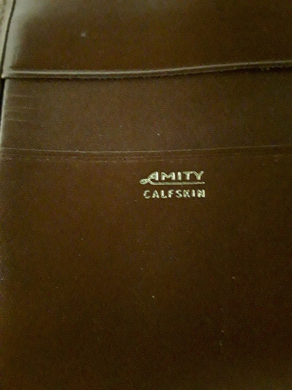 Vintage Men's Leather Wallet, NOS Cameo Brown Cal… - image 5