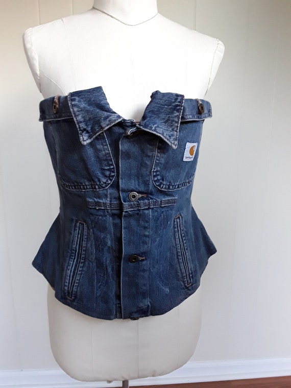 denim corset bustier