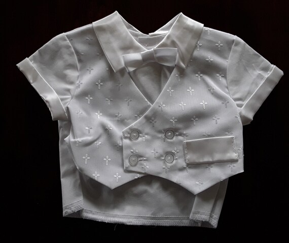 Vintage Boys Christening 3 Piece Outfit, NOS Baby… - image 5