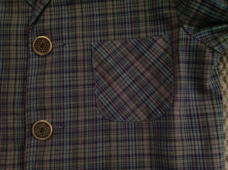 Vintage Boy/'s Blazer 1960s Plaid Sports Jacket Sears Roebuck Retro Cotton Jacket Boys/'