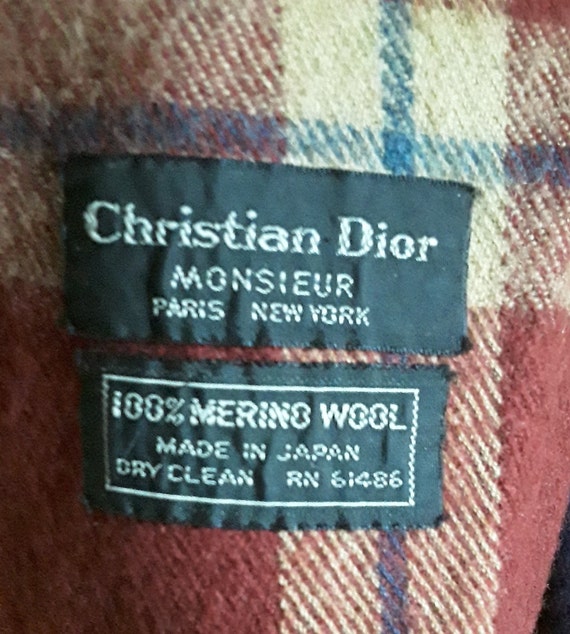 Men's Merino Wool Scarf, Vintage Christian Dior P… - image 2