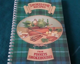 Vintage English Cookbook, Smoked Fish Recipes from Pinneys Smokehouse UK, 1980s British Restaurant, Gift for Foodie