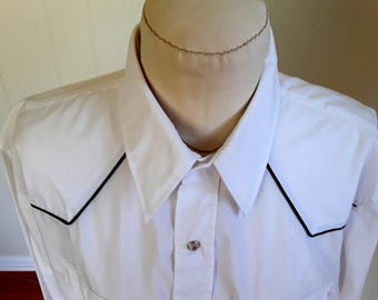 Vintage High Noon Western Shirt, Pearl Snap Cowboy Style, XL