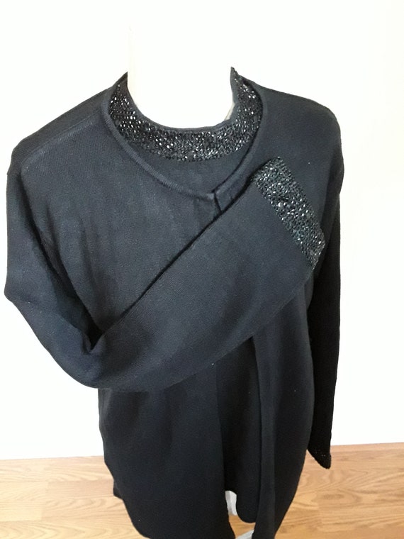 NOS Black Cardigan and Sleeveless Sweater Set, Bea