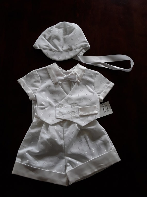 Vintage Boys Christening 3 Piece Outfit, NOS Baby… - image 3