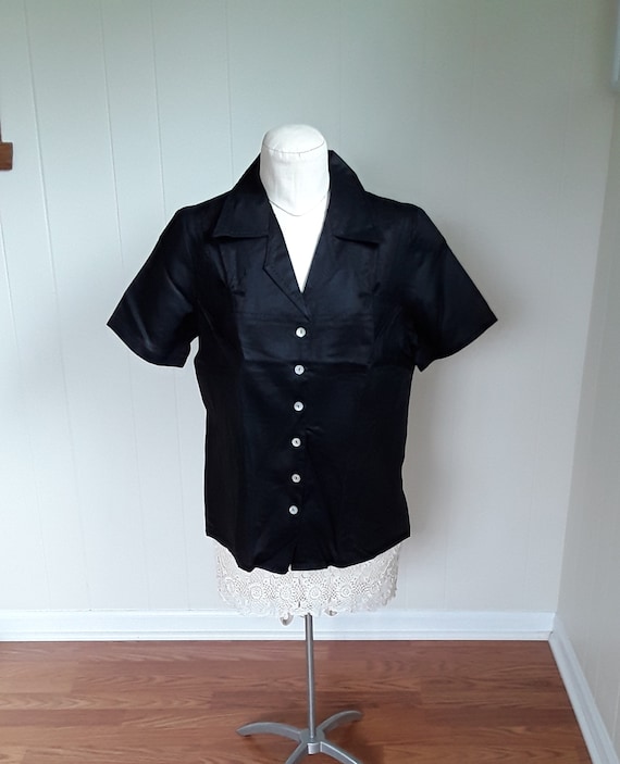 NOS Women's Black Linen Short Sleeve Linen Shirt - Etsy Australia