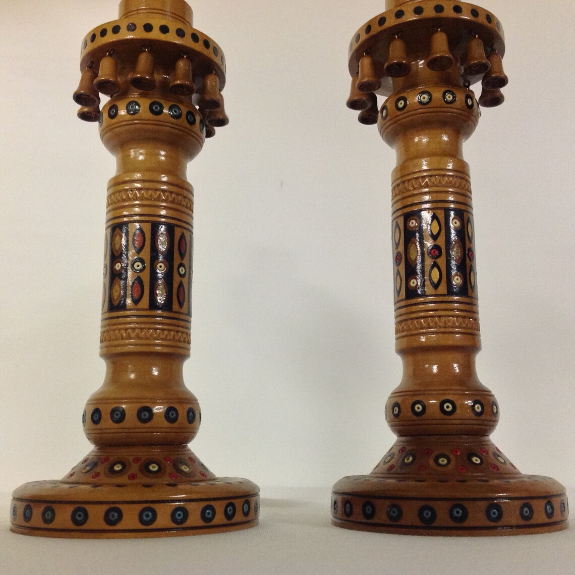UkrainerIsche Volkskunst eingelegte Kerzenständer aus Holz | Etsy