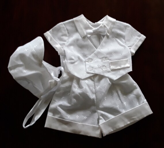 Vintage Boys Christening 3 Piece Outfit, NOS Baby… - image 4